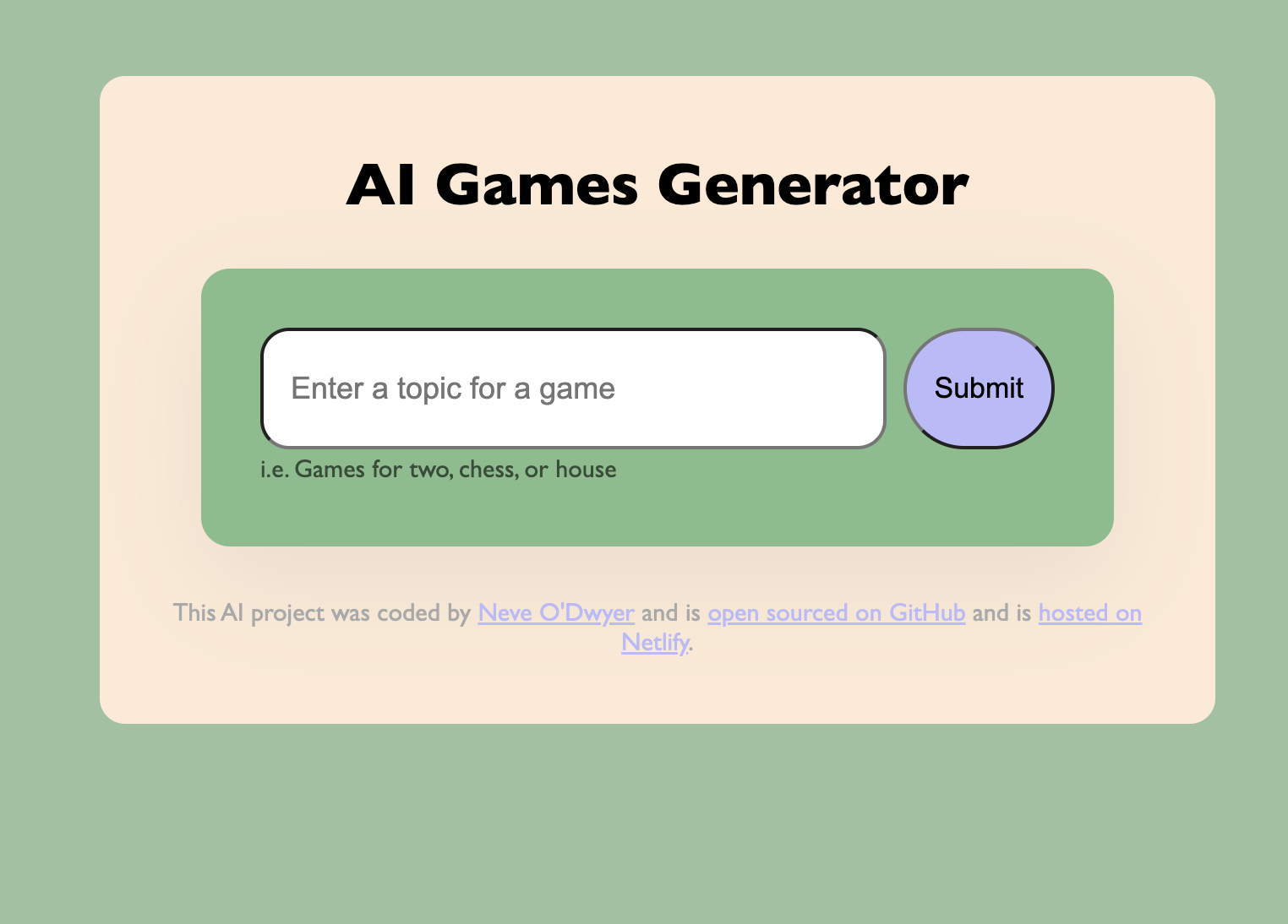 Ai Game Generator App Image